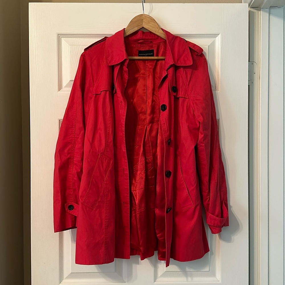 Banana Republic Red Coat with Black Buttons